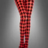 Harlekin Strumpfhose Rot-schwarz