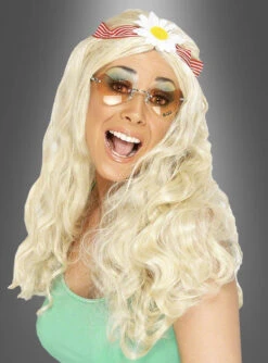 Flower Power Perücke Blond