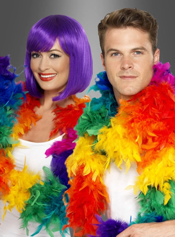 Bunte Federboa Regenbogenfarben 190 Cm 1 Bunte Federboa Regenbogenfarben 190 Cm