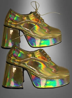 Hologramm Plateauschuhe 70er Disco Fever