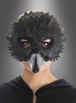 Pestmaske Mit Federn Schwarz