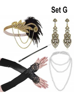 20er Charleston Accessoire Set Mit Schmuck Gold -Trend Geister Store 172 951 x pic4
