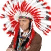 Indianer Häuptling Kopfschmuck Deluxe Rot-weiß