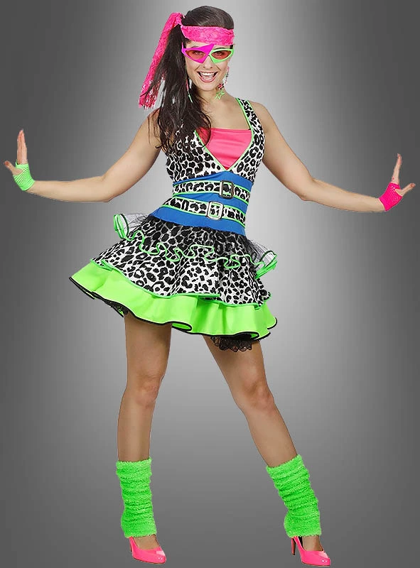 80er Kleid Neon Girl Kostüm 1 80er Kleid Neon Girl Kostüm