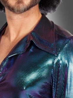 Schillerndes Premium 70er Jahre Disco Hemd -Trend Geister Store 177 5491 pic2