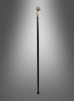 Totenkopf Gehstock Aus Metall Gold
