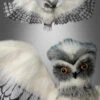 Weiße Eule Mit Flügelschlag & Ton 90cm
