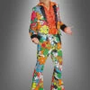 70er Herren Anzug Neon Flowers