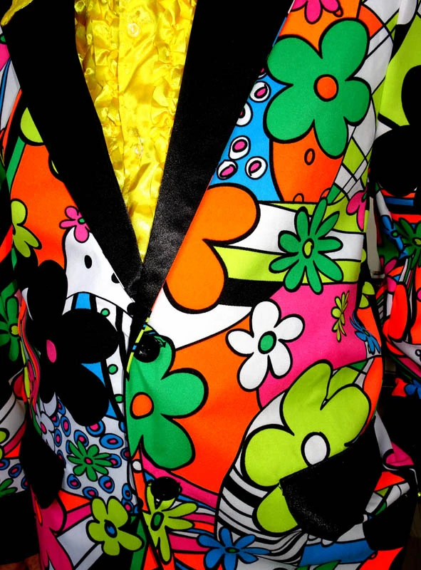 70er Herren Anzug Neon Flowers 2 70er Herren Anzug Neon Flowers – Bild 2