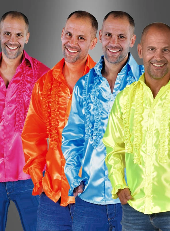 Doppelreihiges Rüschenhemd Waschbar 70er 1 Doppelreihiges Rüschenhemd Waschbar 70er