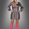 Hologramm Partykleid Regenbogen