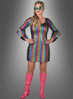 Hologramm Partykleid Regenbogen