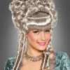 Graue Barockperücke Mit Perlenschmuck