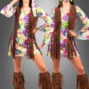 Hippie Blumenkleid Mit Fransenweste