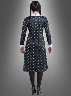 Wednesday Damen Kleid Schwarz-weiß -Trend Geister Store original netflix serie wednesday kostuem gemustert 85de155565 3