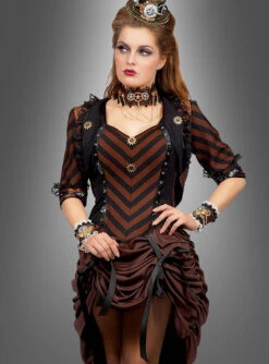 Steampunk Kleid Mit Bolero Jacke -Trend Geister Store steampunkkleid fuer frauen braun 547606625b 3